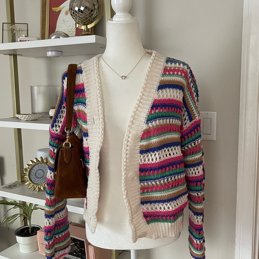 Multicolor Striped Women's Sweater Size L